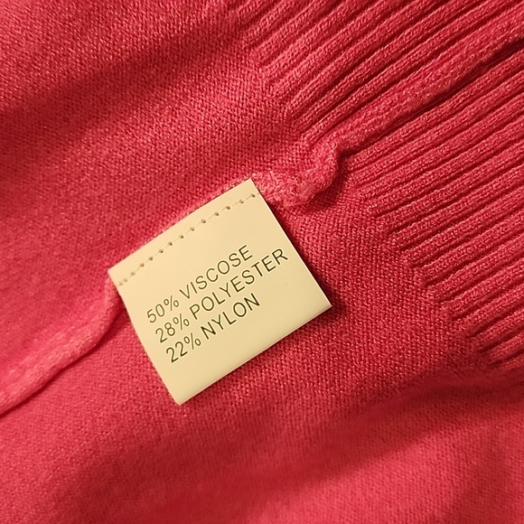 Pink Knit Button Down Cardigan Long Sleeve Sweater Medium - Picture 5 of 8